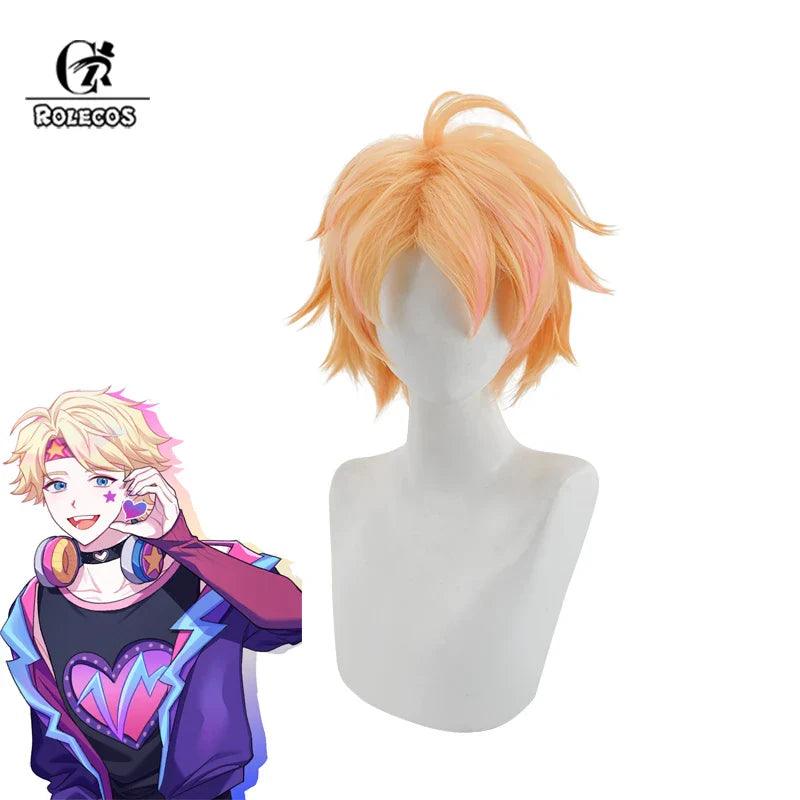 Game LOL Lovestruck Ezreal Cosplay Wig Valentine's Day Ezreal 30cm Men Cosplay Wigs Heat Resistant Synthetic Hair