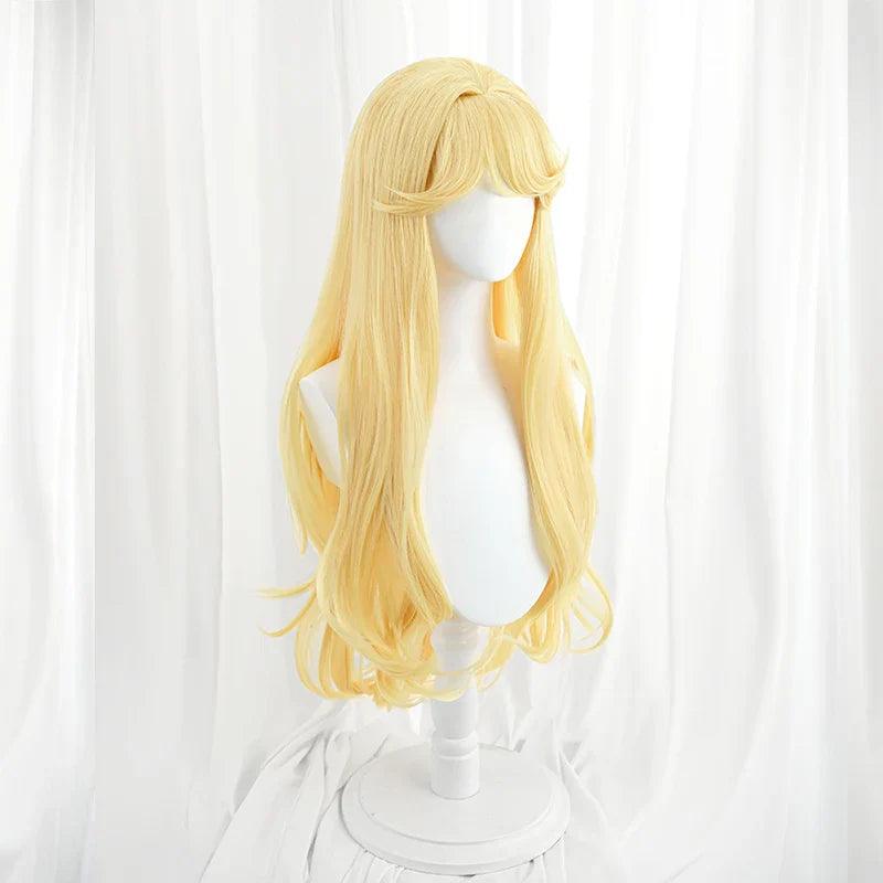 Game LOL Lovestruck Lux Cosplay Wig 85cm Yellow Women Cosplay Wigs Heat Resistant Synthetic Hair