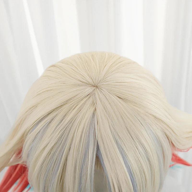 Game LOL Prestige Empyrean Kayle Cosplay Wig 40cm Mixed Color Women Wigs Heat Resistant Synthetic Hair