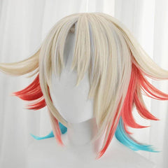 Game LOL Prestige Empyrean Kayle Cosplay Wig 40cm Mixed Color Women Wigs Heat Resistant Synthetic Hair