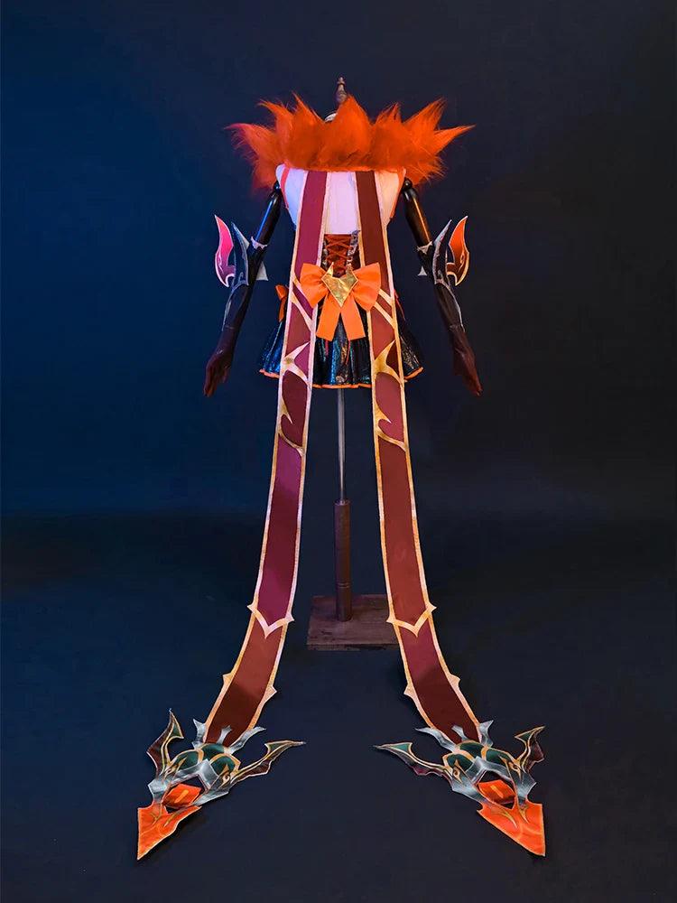 LOL Western Magic Shadow Evelynn Cosplay Costume LOL High Noon Evelynn Costume Women Orange Dress Full Set