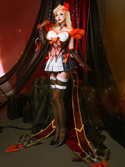 LOL Western Magic Shadow Evelynn Cosplay Costume LOL High Noon Evelynn Costume Women Orange Dress Full Set