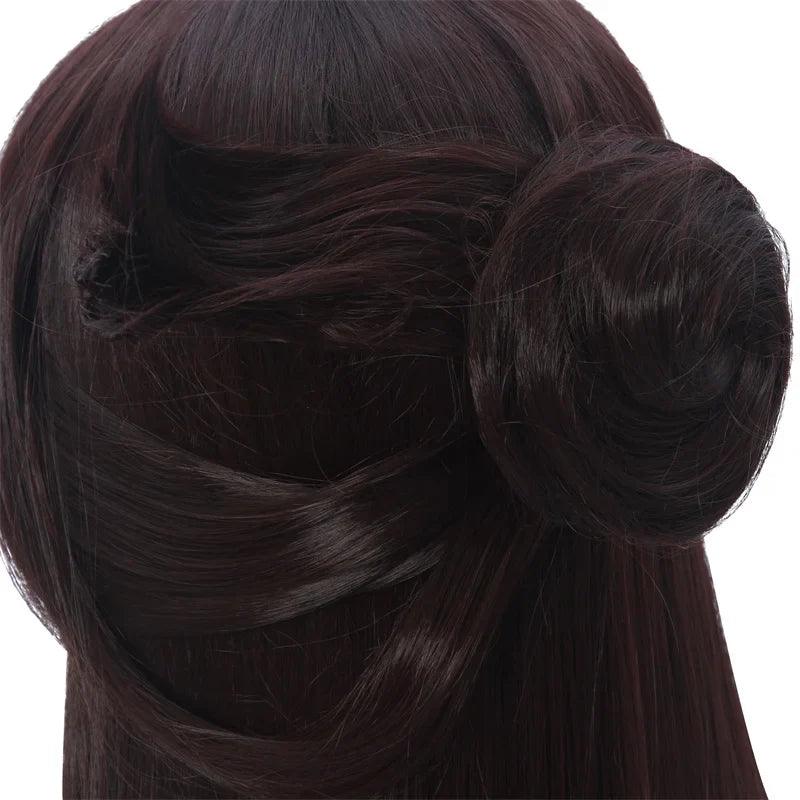 Genshin Impact Beidou Cosplay Wig 80cm Long Brown Women Wig Heat Resistant Synthetic Hair