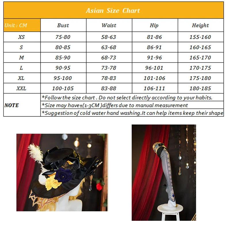 Genshin Impact Fontaine Navia Cosplay Costume Spina di Rosula Navia Steampunk Dress with Hat Halloween Women Outfit