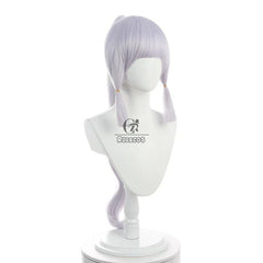 Genshin Impact Kamisato Ayaka Cosplay Wig 70cm Long Hair with Ponytails Heat Resistant Synthetic Hair