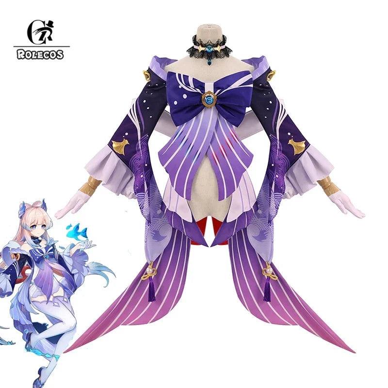 Genshin Impact Kokomi Cosplay Costume Sangonomiya Kokomi Cosplay Costume Women Dress Halloween Full Set with Headwear