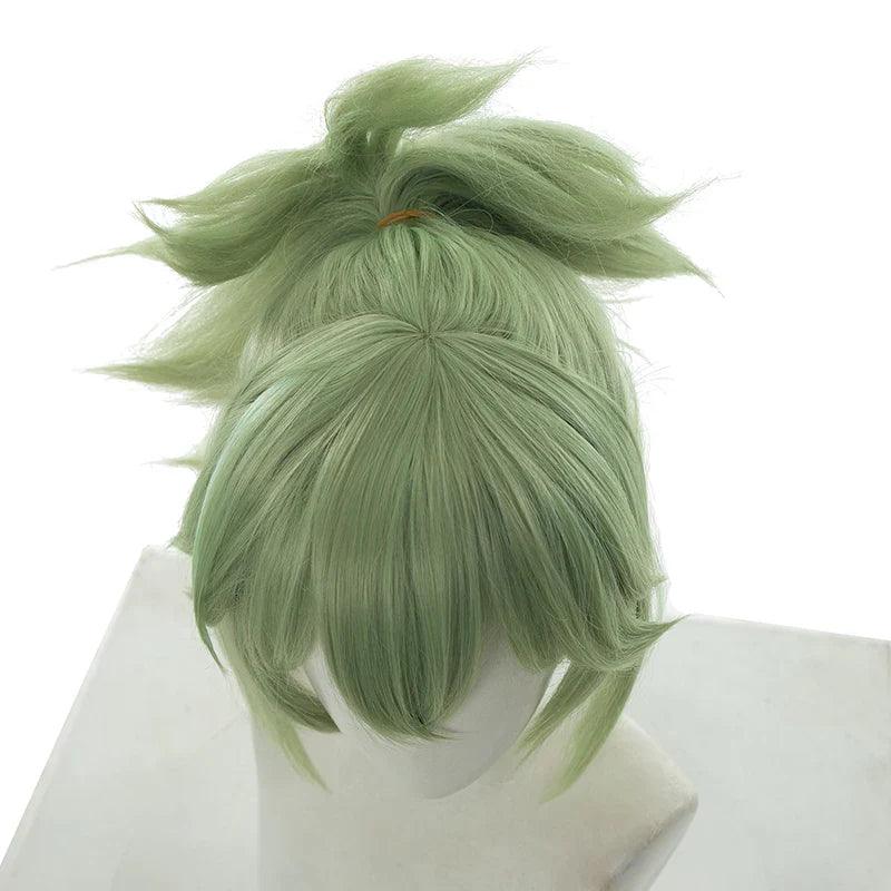 Genshin Impact Kuki Shinobu Cosplay Wig 40cm Green Straight Women Cosplay Wigs Heat Resistant Perucas Synthetic Hair