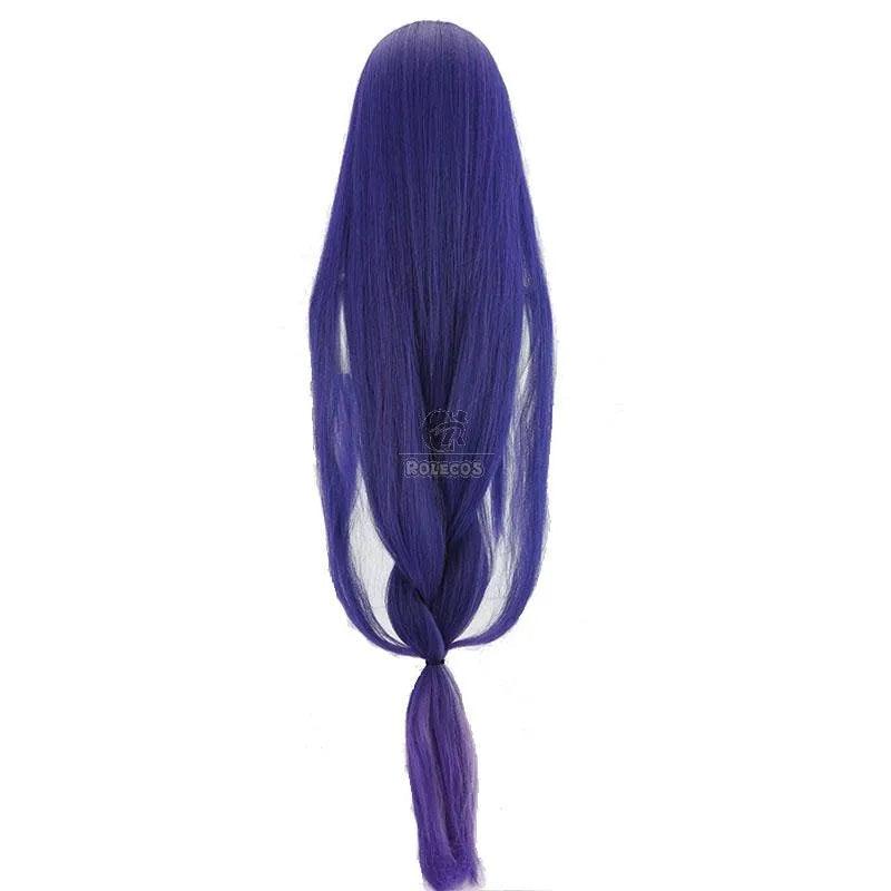 Genshin Impact Raiden Shogun Cosplay Wig 110cm Purple Straight Baal Cosplay wigs Heat Resistant Perucas Synthetic Hair