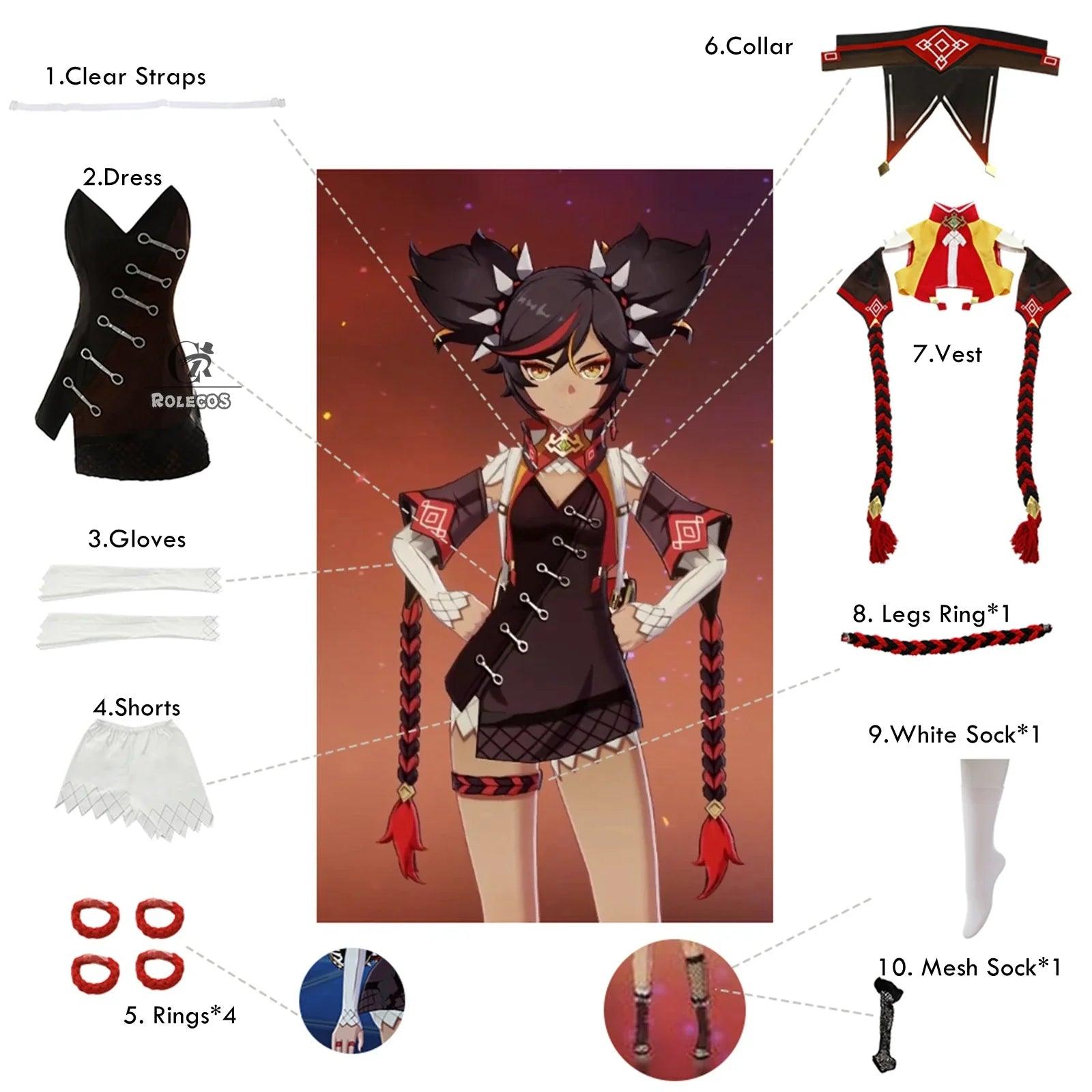 Genshin Impact XINYAN Cosplay Costume Game Genshin Impact Cosplay Costume for Women Halloween Suit Sexy Outfit