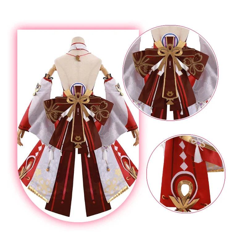 Genshin Impact Yae Miko Cosplay Costume Yae Guuji Cosplay Costume Women Dress Outfits Halloween Full Set with Headwear