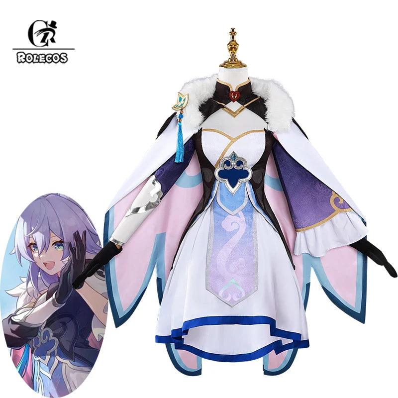 Honkai Star Rail Foxian Baiheng Cosplay Costume High-Cloud Quintet Member Baiheng Women Halloween Carnival Party Dress