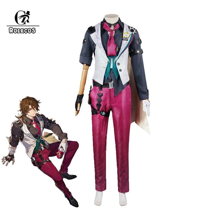 Honkai Star Rail Gallagher Cosplay Costume Security Officer Gallagher Men Halloween Party Outfit with Wine Bottle