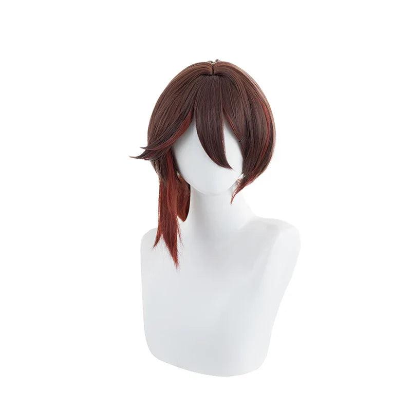 Honkai Star Rail Tingyun Cosplay Wig 50cm Mixed Color Wigs with Ears Heat Resistant Perucas Synthetic Hair