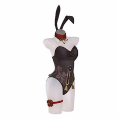 Hutao Bunny Girl Costume Genshin Impact Hutao Bunny Suit Sexy Women Jumpsuit Original Cosplay Costume Full Set