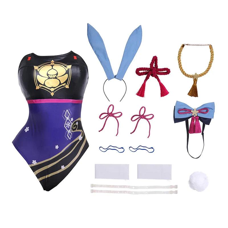 Kamisato Ayaka Bunny Girl Costume New Original Genshin Impact Bunny Suit Sexy Women Jumpsuit Full Set