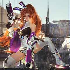 LOL Battle Bunny Miss Fortune Cosplay Costume Game LOL Cosplay Costume Sexy Women Dress Stocking Full Set New Skin