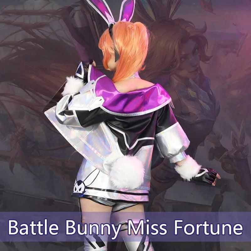 LOL Battle Bunny Miss Fortune Cosplay Costume Game LOL Cosplay Costume Sexy Women Dress Stocking Full Set New Skin