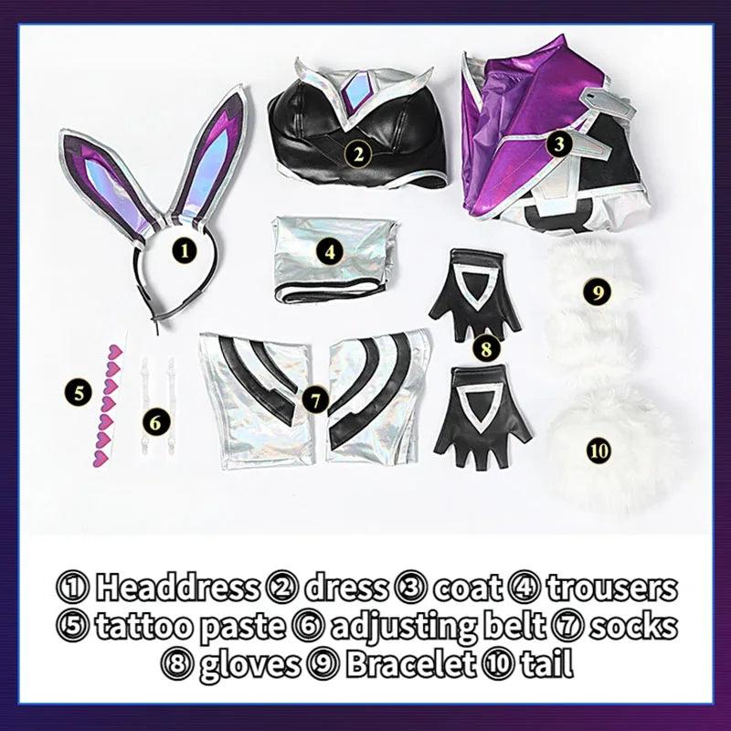 LOL Battle Bunny Miss Fortune Cosplay Costume Game LOL Cosplay Costume Sexy Women Dress Stocking Full Set New Skin