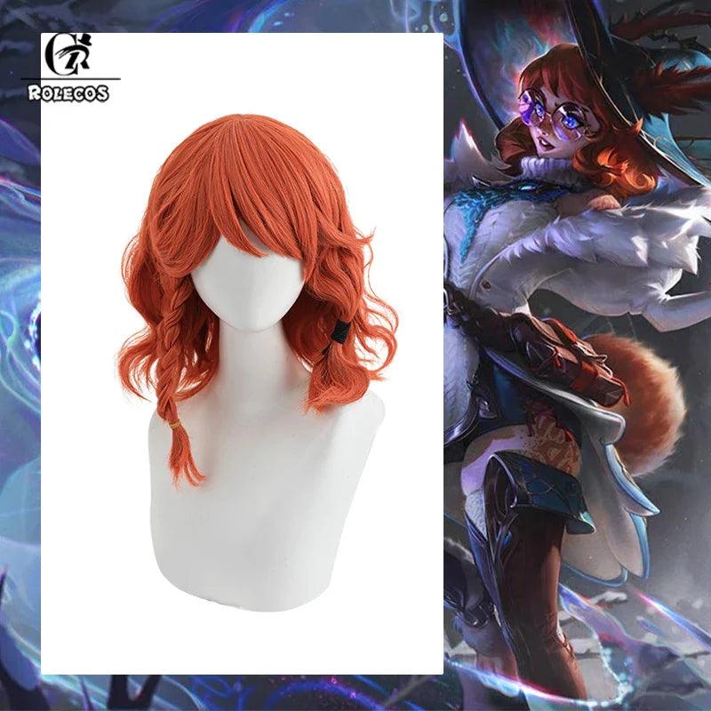 LOL Champion The Witch Between Worlds Aurora Cosplay Wig 35cm Women Battle Bunny Aurora Heat Resistant Synthetic Hair