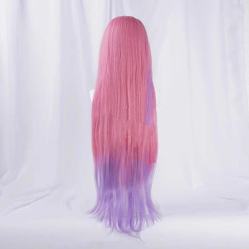 LOL Crystal Rose Seraphine Cosplay Wig 85cm Women Long Gradient Color Cosplay Wigs Heat Resistant Synthetic Hair