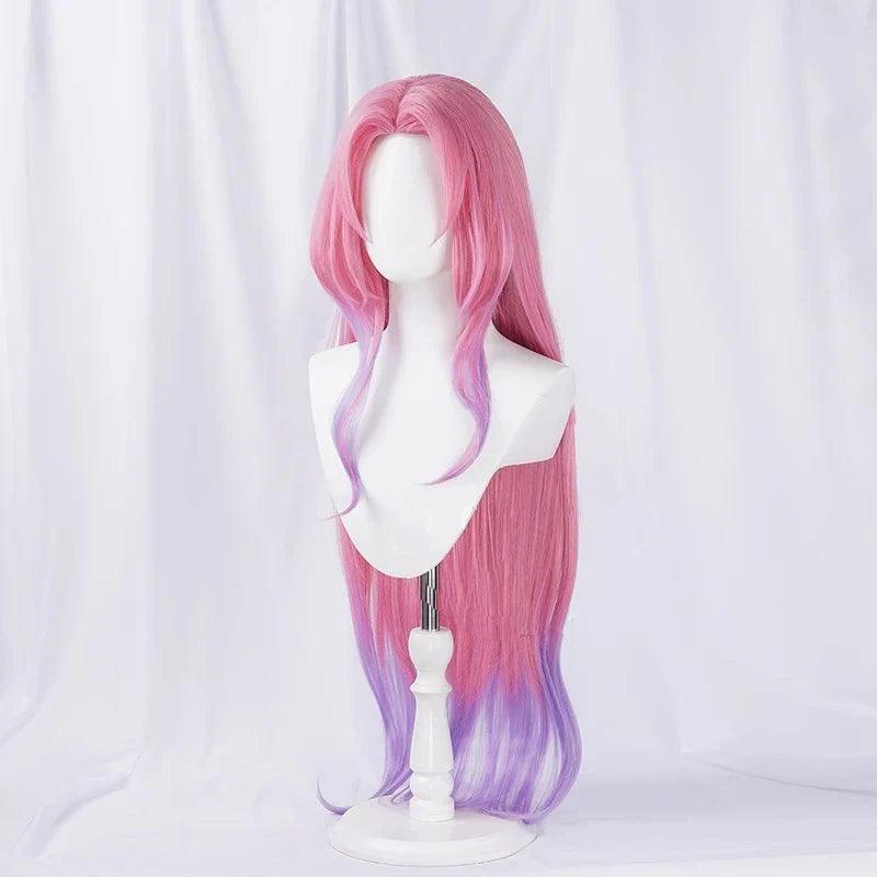 LOL Crystal Rose Seraphine Cosplay Wig 85cm Women Long Gradient Color Cosplay Wigs Heat Resistant Synthetic Hair