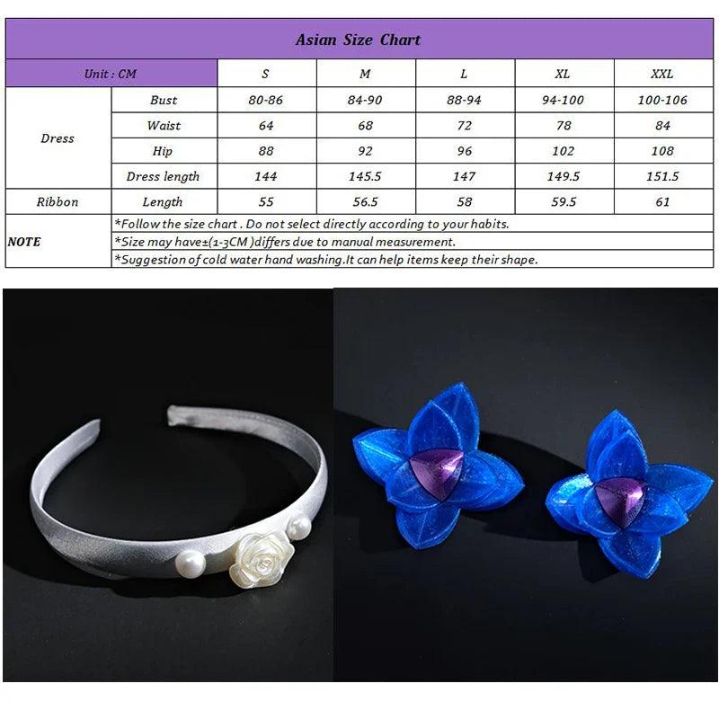 LOL Crystal Rose Sona Cosplay Costume The Maven Of The Strings Sona Costume Halloween Outfit Women White Dress New Skin