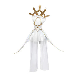 LOL Elementalist Lux Cosplay Costume Game LOL Lux Skin Women White Evening Dress Halloween Full Set