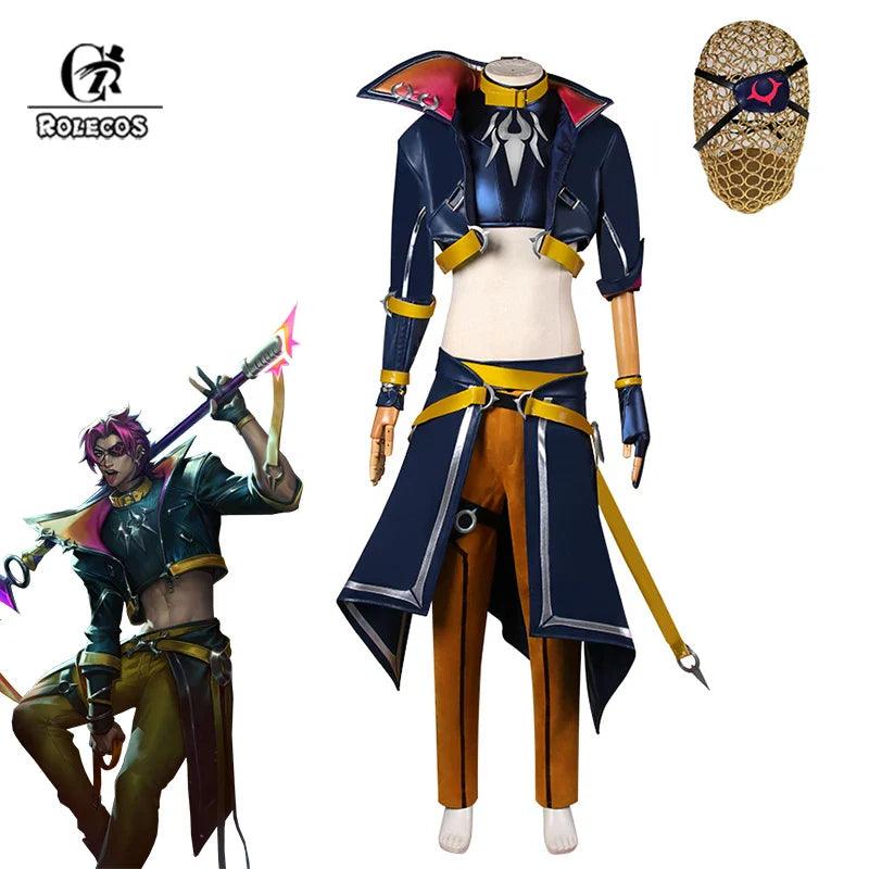 LOL HEARTSTEEL Kayn Cosplay Costume LOL Adult Men Roleplay Outfits Male Kayn Uniform Halloween Full Set with Eye Mask