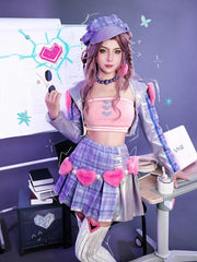 LOL Heartache & Heartthrob Caitlyn Cosplay Costume LOL Valentine's Day New Skin Women Cosplay Costume Halloween Full Set