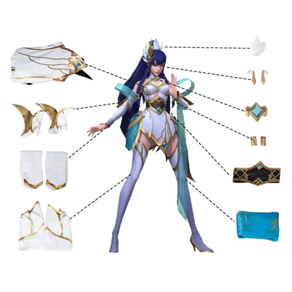 LOL Immortal Journey Irelia Cosplay Costume Game Divine Sword Irelia Halloween Outfit Women Dress with Headwear New Skin