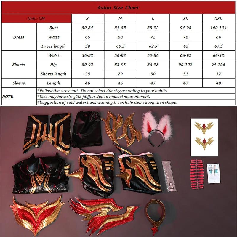 LOL Immortalized Legend Ahri Cosplay Costume Game LOL Nine Tailed Demon Fox Ahri Outfit Halloween Women Suit