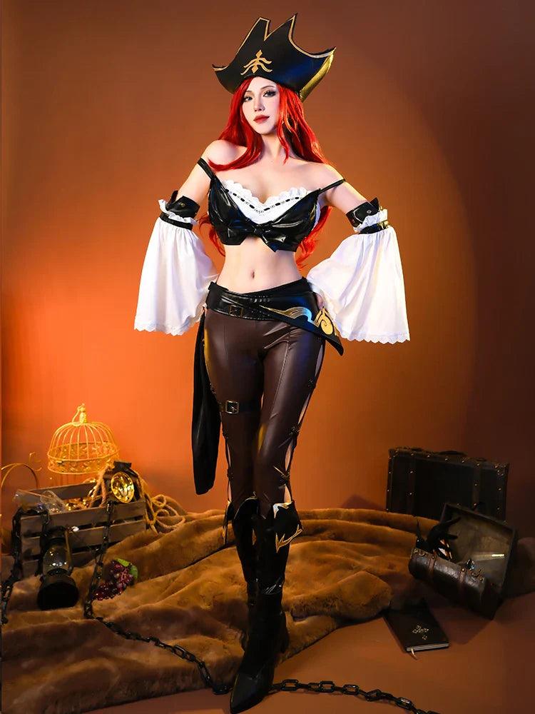 LOL Miss Fortune Cosplay Costume Game LOL The Bounty Hunter Miss Fortune Outfit Halloween Women Suit Champion Skin