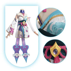 LOL Spirit Blossom Evelynn Cosplay Costume Game LOL Evelynn Dress Women Kimono Full Set with Headwear