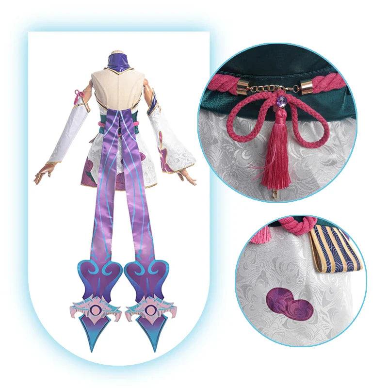 LOL Spirit Blossom Evelynn Cosplay Costume Game LOL Evelynn Dress Women Kimono Full Set with Headwear