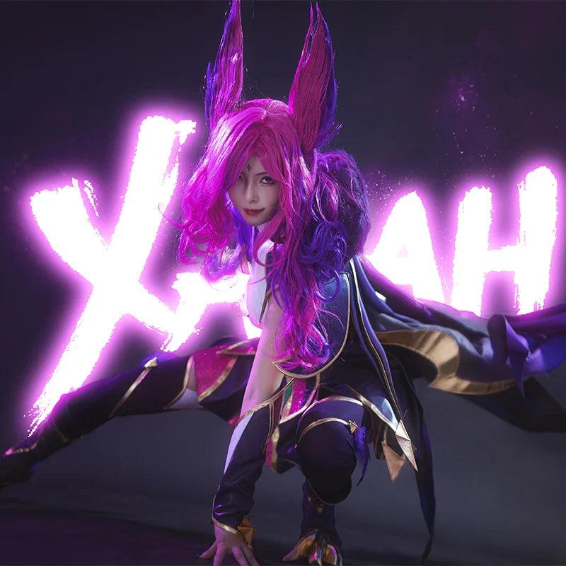 LOL Star Guardian Xayah Cosplay Costume Xayah Women Cosplay Suit with Cloak Halloween Carnival Suit New Version Pre-sale