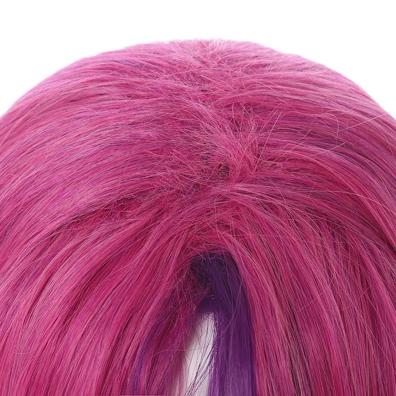 LOL Star Guardian Xayah Cosplay Wig 65cm Mixed Color Women Cosplay Wigs with Ears Heat Resistant Synthetic Hair