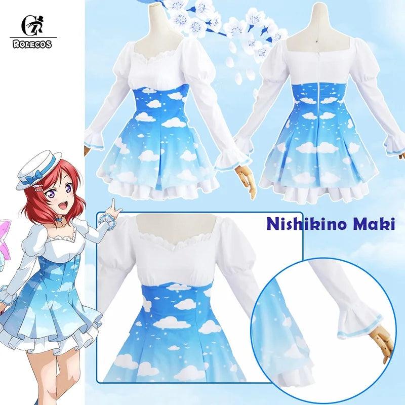 Lovelive Sky Cosplay Costume Maki Rin Nico Umi Cosplay  Love Live Eli Kotori Kotori Costume Hanayo Nozomi Lolita Dress