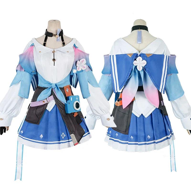 March 7th Cosplay Costume  Game Honkai Star Rail Cute Blue Women Dress Halloween Carnival Party Sailor Uniform