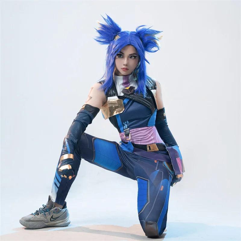 Neon Cosplay Costume Game Valorant Neon Cosplay Costume Blue Women Combat Uniform Halloween Party Outfit Full Set