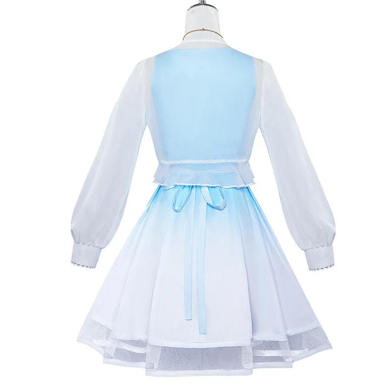 Original Game Genshin Impact Ganyu Dress Blue And White Gradient Elegant Women Dress Halloween Party Cosplay Costume