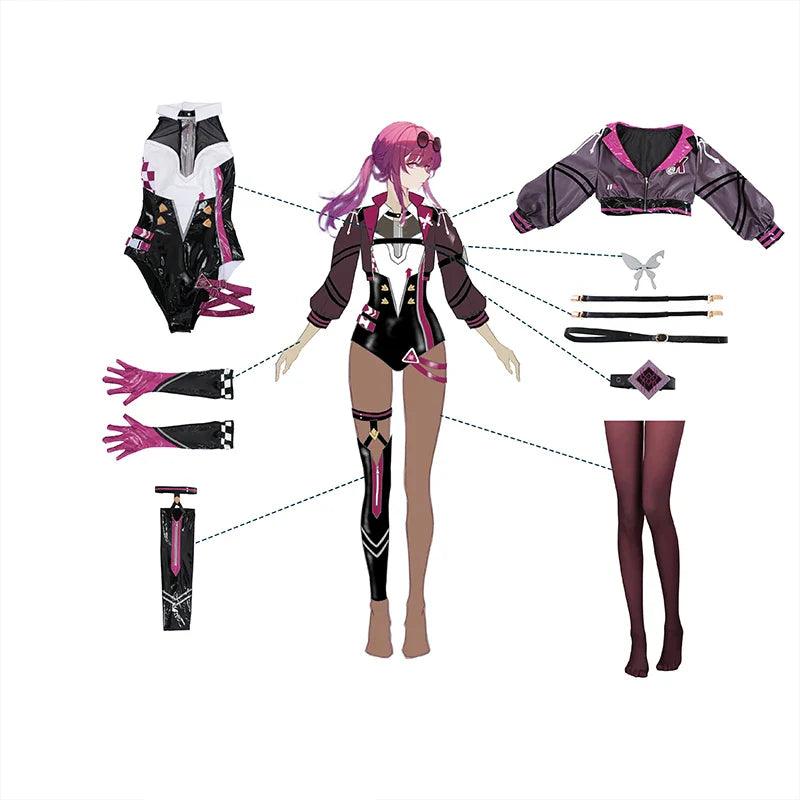 Original Honkai Star Rail Kafka Cosplay Costume Kafka Derivative Racing Suit Halloween Women Jumpsuit