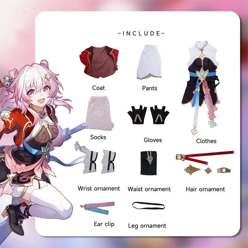 The New Sword Master March 7th Cosplay Costume Honkai Star Rail March 7th Women Suit Halloween Carnival Party Uniform