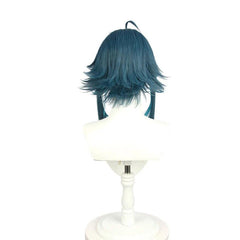 Xiao Cosplay Wig Genshin Impact Xiao Cosplay Wig 40cm Mixed Blue Headwear Short Wigs Heat Resistant Synthetic Hair