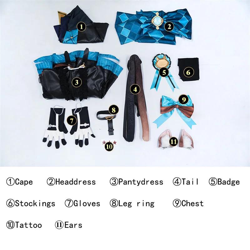 lynette Cosplay Costume Game Genshin Impact Twins lynette Magician Uniform Halloween Women Cosplay Costume Full Set