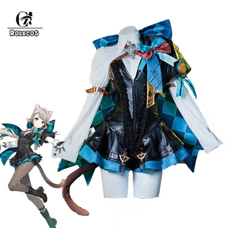 lynette Cosplay Costume Game Genshin Impact Twins lynette Magician Uniform Halloween Women Cosplay Costume Full Set