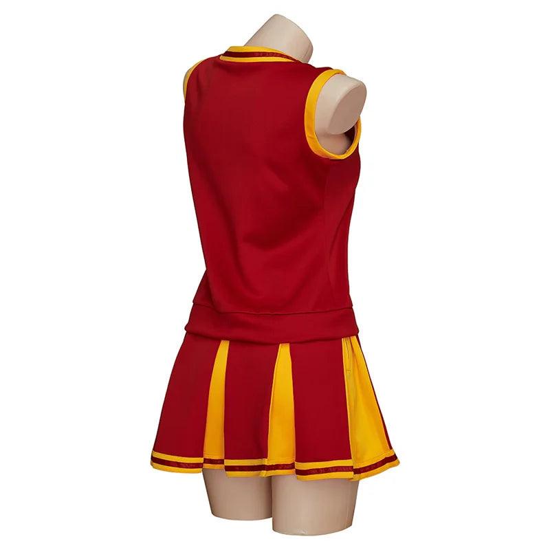 Sabrina Cheerleader Costume Cosplay Red High School Cheer Uniform Outfit for Women