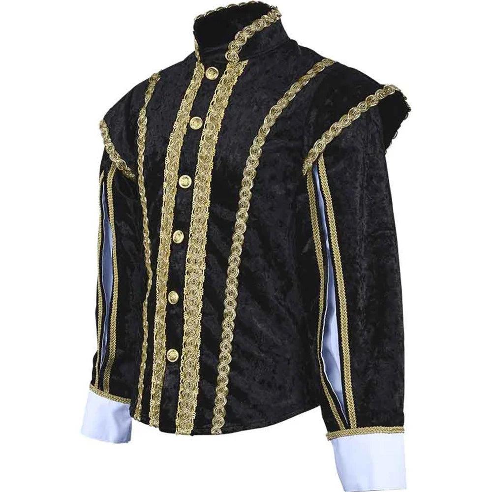 Men’s Tudor Jacket Cosplay Costume - Renaissance Elizabethan Uniform for Medieval Events