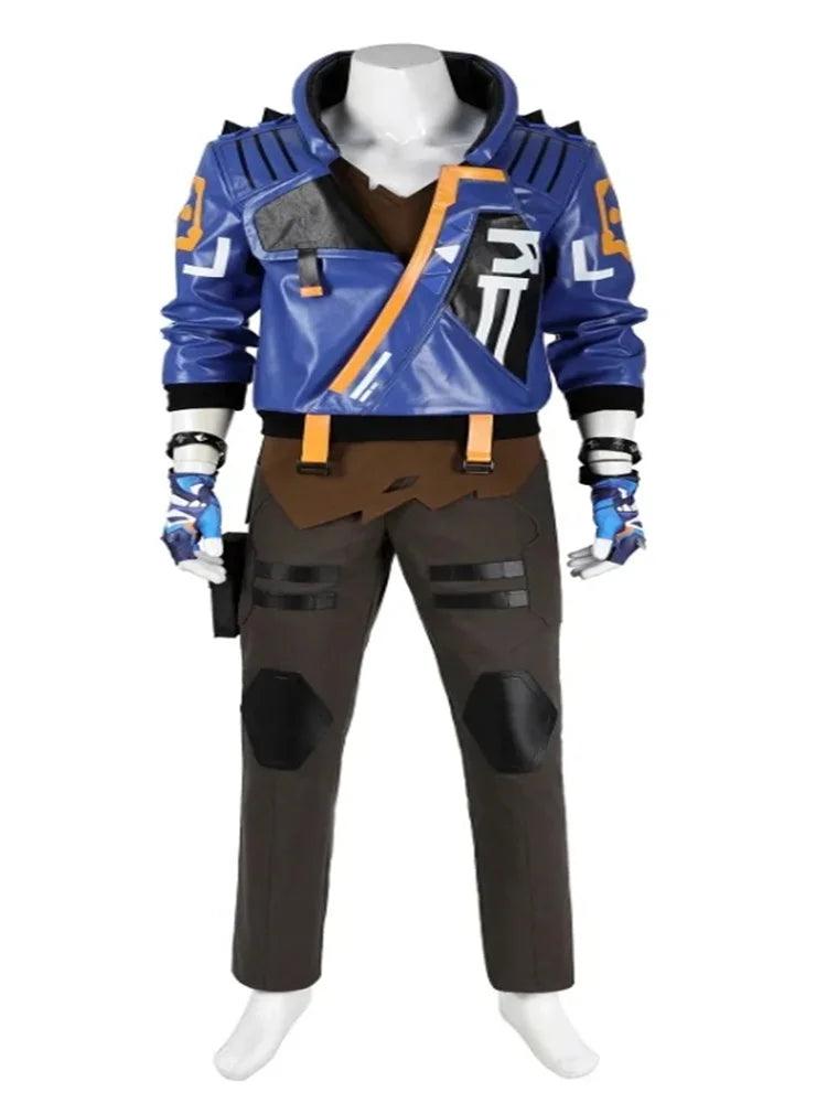 Valorant Yoru Cosplay Costume Men Blue Uniform Halloween Carnival Outfit Full Set