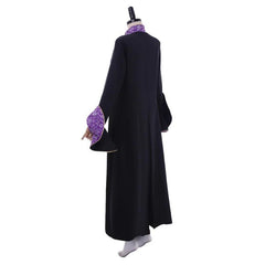 Medieval Priestess Robe Costume - Women’s Black Trumpet Sleeve Clergy Cassock with Cloak | Coscosmos Cosplay Series