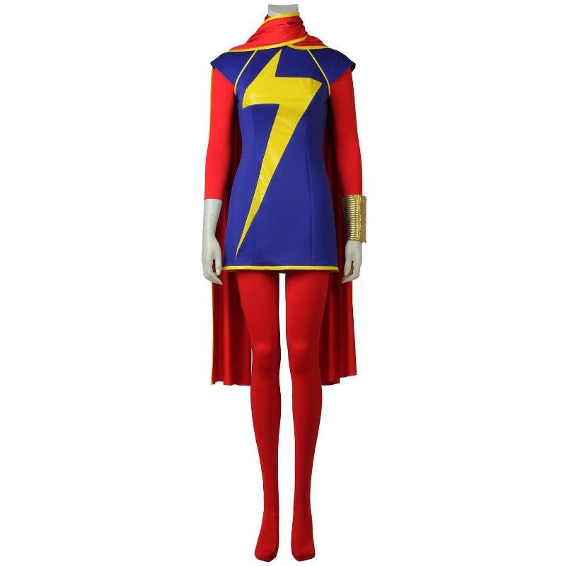 Kamala Khan Cosplay Costume - Women's Jumpsuit & Cloak for Halloween and Parties